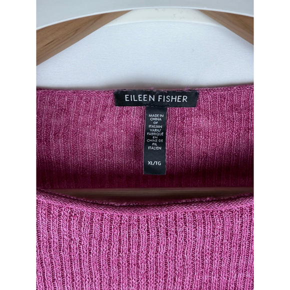 Women's Eileen Fisher Linen Sweater Pink Size XL - Picture 3 of 8